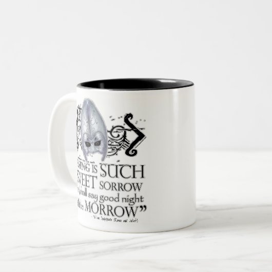 Romeo & Juliet Quote Tweekleurige Koffiemok (Voorkant links)