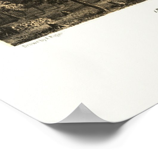 Romeo, MI Panorama Map - 1868 Poster (Hoek)