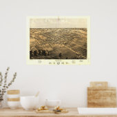 Romeo Michigan 1868 Antiek Panorama Poster (Keuken)