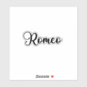 Romeo Naam - Handgeschreven kalligrafie Sticker (Vel)