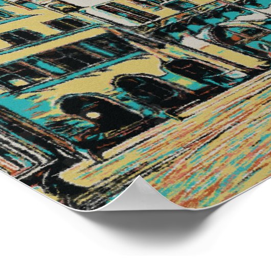 Römer Frankfurt, iconische illustratie van het sta Poster (Hoek)