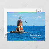 Romer Shoal Lighthouse New York Harbor Postcard Briefkaart (Voorkant / Achterkant)
