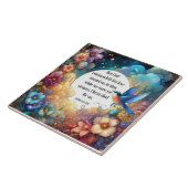 Romerbrief Bijbeltekst Art Nouveau Bloemstuk Pasen Tegeltje (Zijkant)