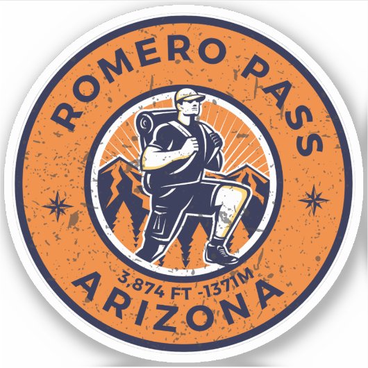 Romero-pas, Arizona wandelen alpine passen Sticker (Voorkant)