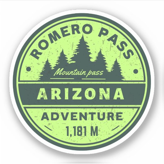 Romero Pass, Arizona wandelroutes Sticker (Voorkant)
