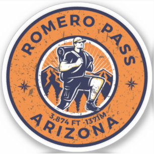 Romero Pass, Arizona wandelroutes Sticker