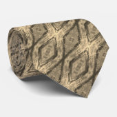 Romig bruin patroon stropdas (Opgerold)