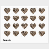 Romig bruin zwart luipaard hart hart sticker (Vel)