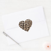 Romig bruin zwart luipaard hart hart sticker (Envelop)
