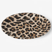 Romig bruin zwart luipaard hart papieren bordje (Gekanteld)