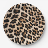 Romig bruin zwart luipaard hart papieren bordje (Voorkant)