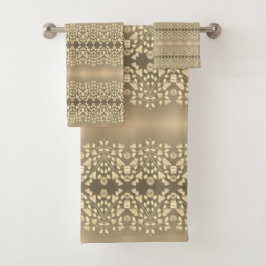 Romig grijs bruin patroon bad handdoek