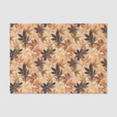 Romige beige, bruine herfstbladeren Waterverf Tissuepapier (Voorkant)