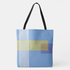 Romige Blauwe Kleur Gedrukte Canvas tas