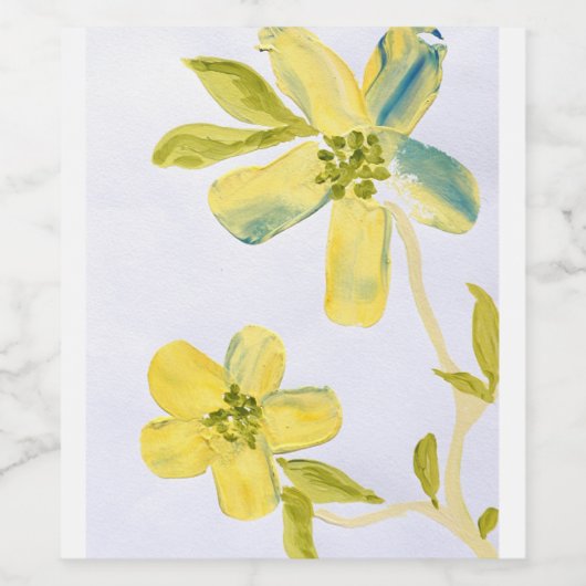 Romige bloemblaadjes van Lydia's Art-Sangria Wijn Etiket (Enkel label)