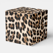 Romige bruin zwart luipaard print dierlijke bruilo bedankdoosjes (Achterkant)