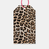 Romige bruin zwart luipaard print dierlijke bruilo cadeaulabel (Achterkant)