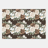 Romige Bruine Chocolade Bloemen Verjaardag Inpakpapier Vel (Voorkant 3)