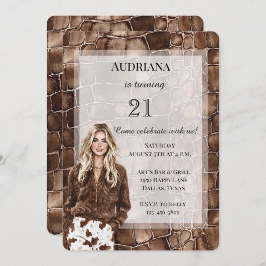 Romige Bruine Chocolade Blond meisje Verjaardag Kaart (Voorkant / Achterkant)