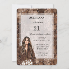 Romige Bruine Chocolade Bruin Haar Meisje Verjaard Kaart