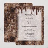 Romige bruine chocolade druipt verjaardag kaart (Voorkant / Achterkant)