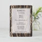 Romige Bruine Chocolade Gouden Wervels Verjaardag Kaart (Staand voorkant)