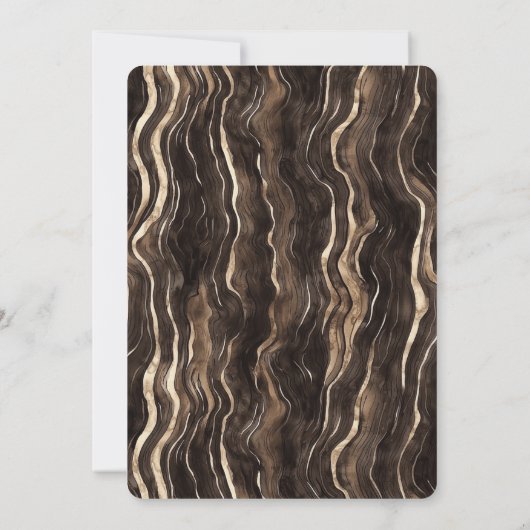 Romige Bruine Chocolade Gouden Wervels Verjaardag Kaart (Achterkant)