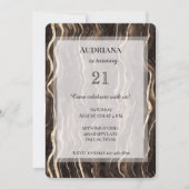 Romige Bruine Chocolade Gouden Wervels Verjaardag Kaart (Voorkant)