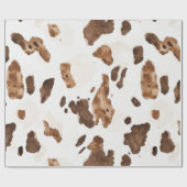 Romige Bruine Chocolade Koe Print Dierlijke Verjaa Cadeaupapier (Vlak)