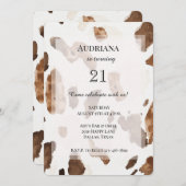 Romige Bruine Chocolade Koe Print Dierlijke Verjaa Kaart (Voorkant / Achterkant)