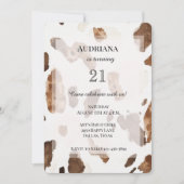 Romige Bruine Chocolade Koe Print Dierlijke Verjaa Kaart (Voorkant)