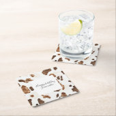 Romige Bruine Chocolade Koe Print Dierlijke Verjaa Kartonnen Onderzetters (Insitu)