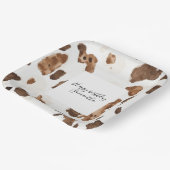 Romige Bruine Chocolade Koe Print Dierlijke Verjaa Papieren Bordje (Gebogen)