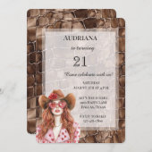 Romige Bruine Chocolade Rood Haar Meisje Verjaarda Kaart (Voorkant / Achterkant)