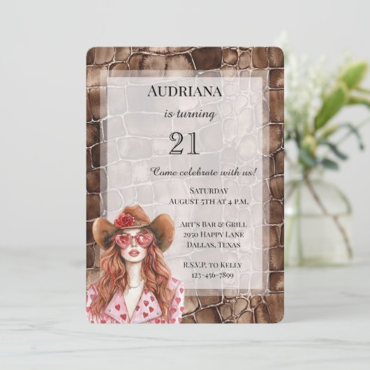 Romige Bruine Chocolade Rood Haar Meisje Verjaarda Kaart (Staand voorkant)