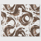 Romige Bruine Chocolade Wervelt Verjaardag Cadeaupapier (Vlak)