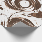 Romige Bruine Chocolade Wervelt Verjaardag Cadeaupapier (Hoek)