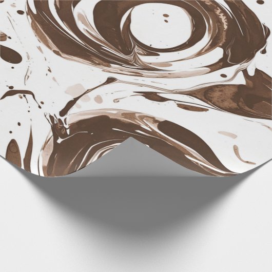 Romige Bruine Chocolade Wervelt Verjaardag Cadeaupapier (Hoek)