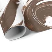 Romige Bruine Chocolade Wervelt Verjaardag Cadeaupapier (Rol Hoek)