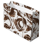 Romige Bruine Chocolade Wervelt Verjaardag Groot Cadeauzakje (Achterkant Gekanteld)