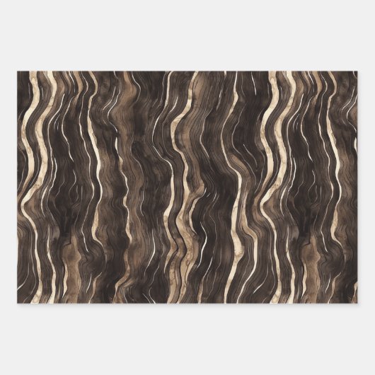 Romige Bruine Chocolade Wervelt Verjaardag Inpakpapier Vel (Voorkant 3)