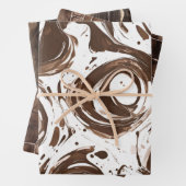 Romige Bruine Chocolade Wervelt Verjaardag Inpakpapier Vel (In situ)