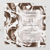 Romige Bruine Chocolade Wervelt Verjaardag Kaart (Voorkant / Achterkant)