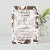 Romige Bruine Chocolade Wervelt Verjaardag Kaart (Staand voorkant)