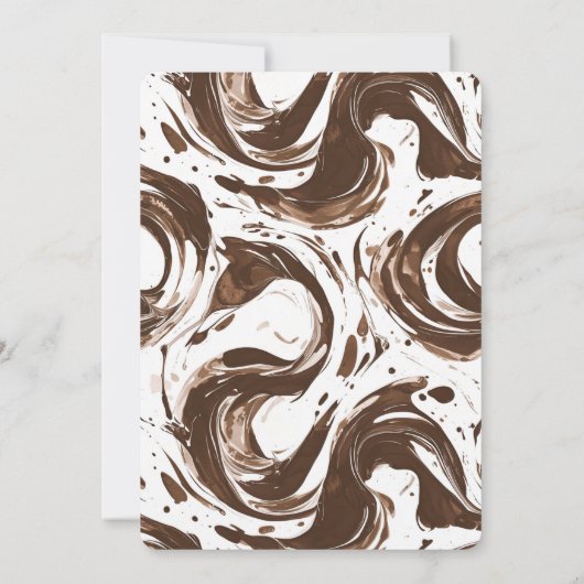 Romige Bruine Chocolade Wervelt Verjaardag Kaart (Achterkant)