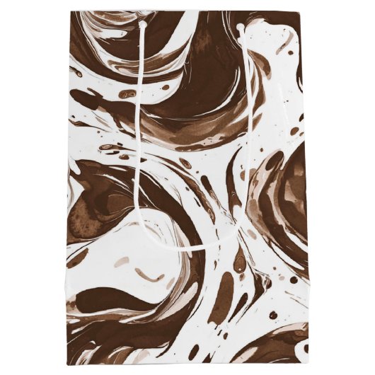 Romige Bruine Chocolade Wervelt Verjaardag Medium Cadeauzakje (Achterkant)