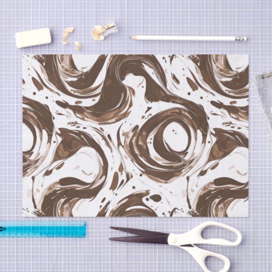 Romige Bruine Chocolade Wervelt Verjaardag Tissuepapier (Craft)