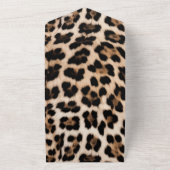 Romige Bruine Zwarte Luipaard bruiloft All In One Uitnodiging (Buitenkant)