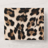 Romige Bruine Zwarte Luipaard bruiloft All In One Uitnodiging (Achterkant)