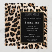 Romige bruine zwarte luipaard gouden glitter kaart (Voorkant / Achterkant)